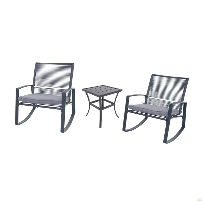Ensemble de conversation bistro en métal pour 2 personnes