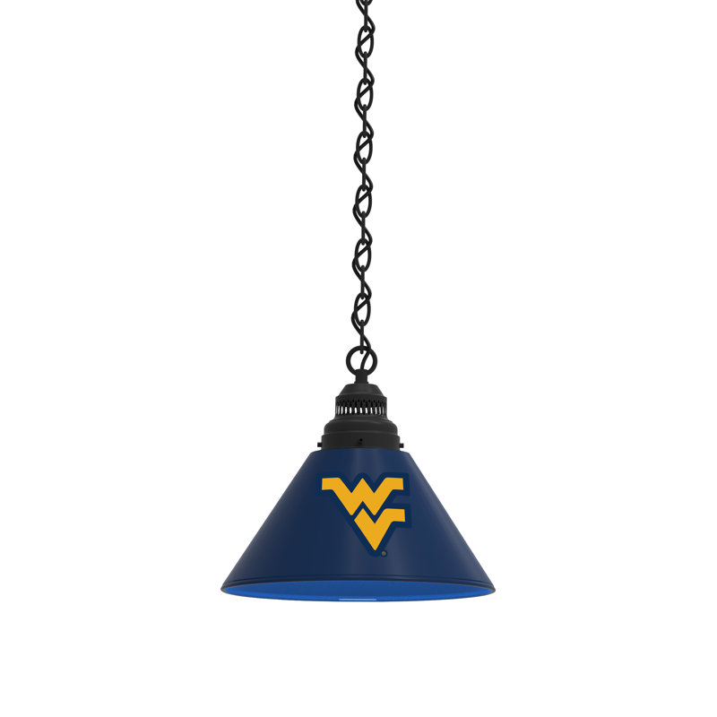 1 - Light Single Pendant, Black, West Virginia Mountaineers