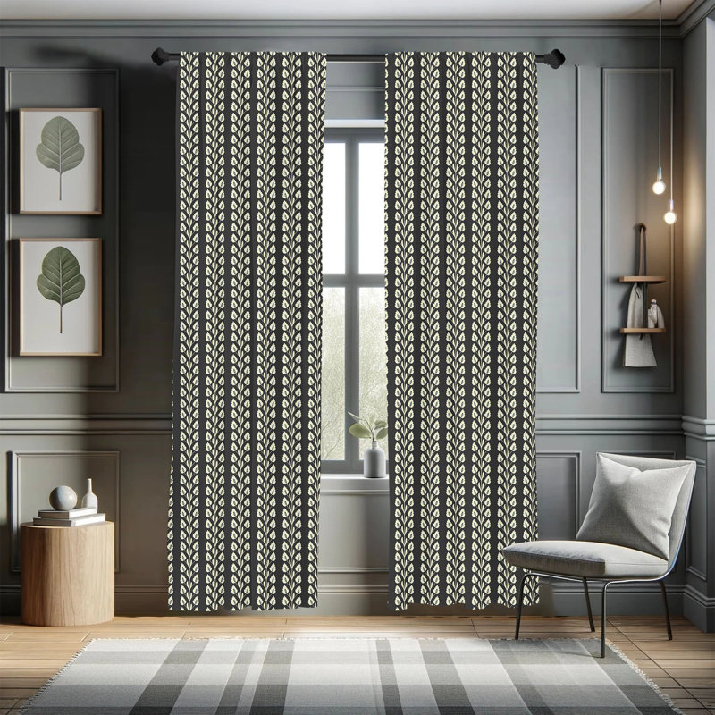 Floral Semi-Sheer Rod Pocket Curtain Panels, 28" x 63"