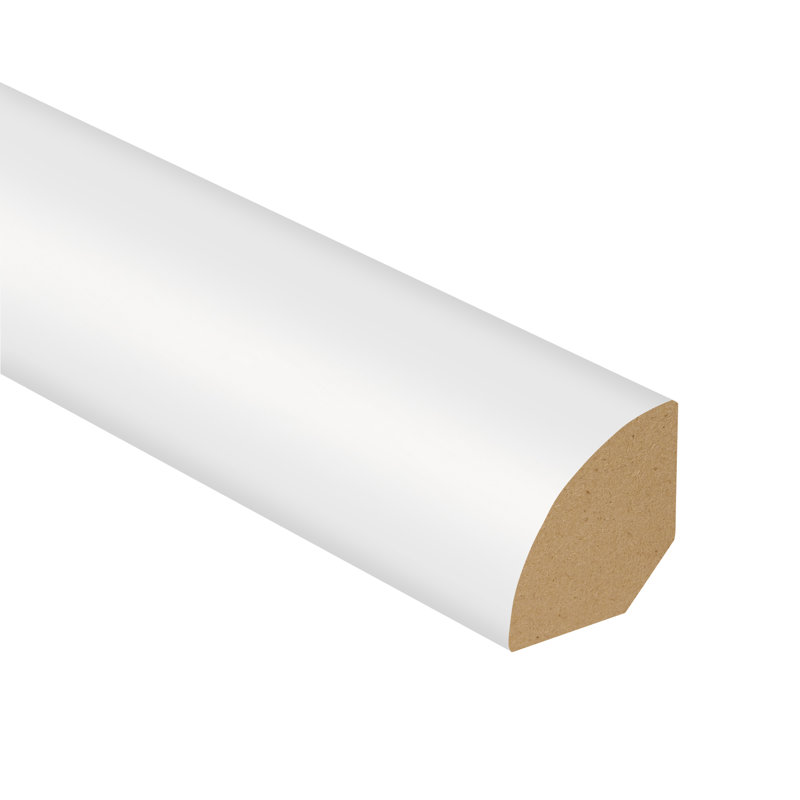 Panneau de fibres à densité moyenne universel de 0,7 po d'épaisseur x 0,63 po de largeur x 94 po de longueur en quart de rond en blanc