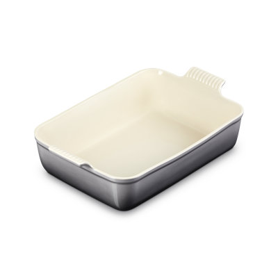 Le Creuset Stoneware Heritage Deep Rectangular Lasagna Dish, 6.75 Qt., Oyster