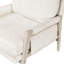 Chaise d'appoint moderne en crème avec profondeur d'assise et ressorts ensachés rembourrés en chenille de bois massif