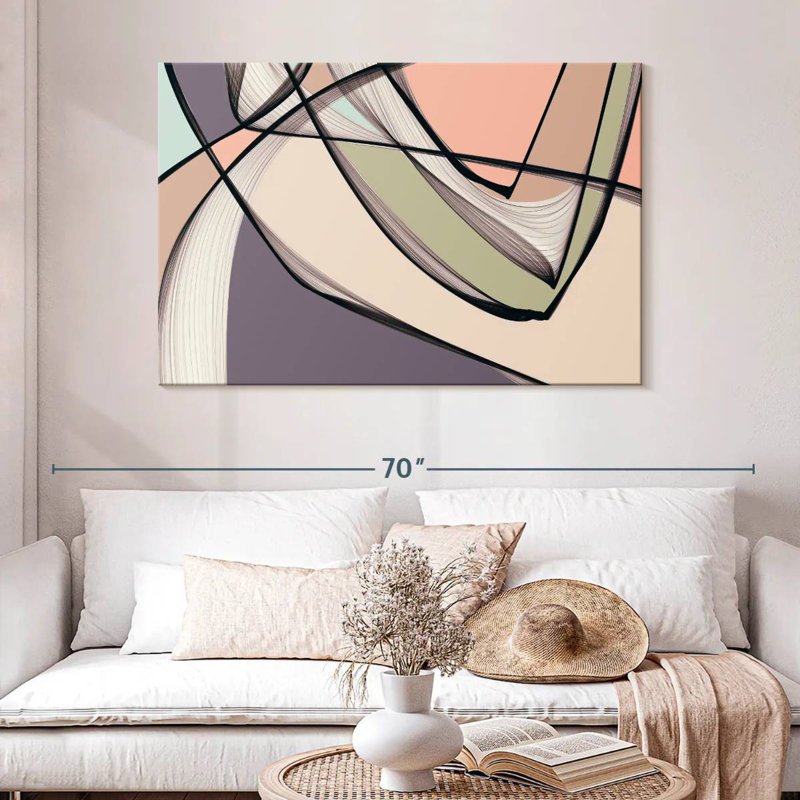 Avery Mid Century Modern Abstract III, H 32 po x l 48 po