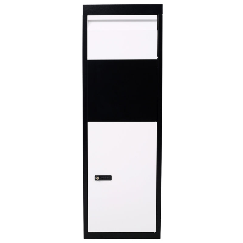 Package Delivery Box, Galvanized Steel Parcel Mailbox w/Code Lock & Mounting Hardware, for Outdoor Porch, Curbside