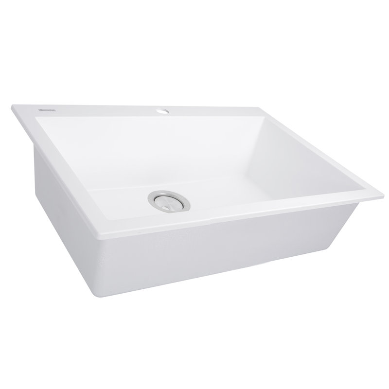 Rockport 27.19'' L Single Basin Kitchen Sink, Matte White