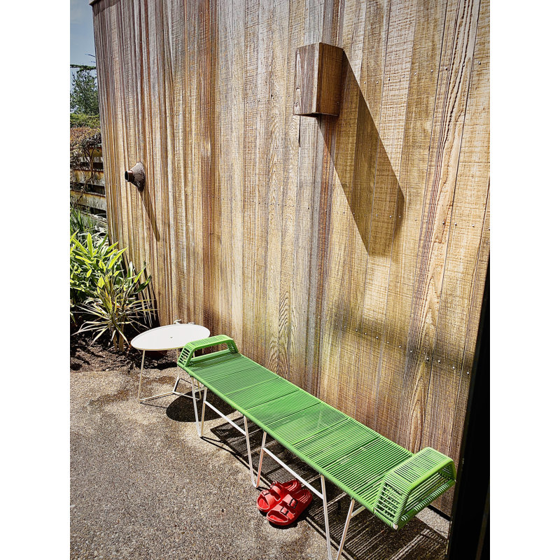 Pelopin Red and White Outdoor/Indoor Hairpin Bench
