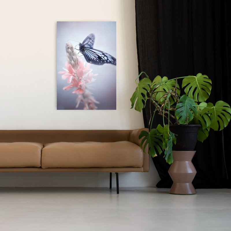 Papillon bleu épanoui, délicat, onirique et éthéré, impression d'art mural nature, H 48 po x l 32 po