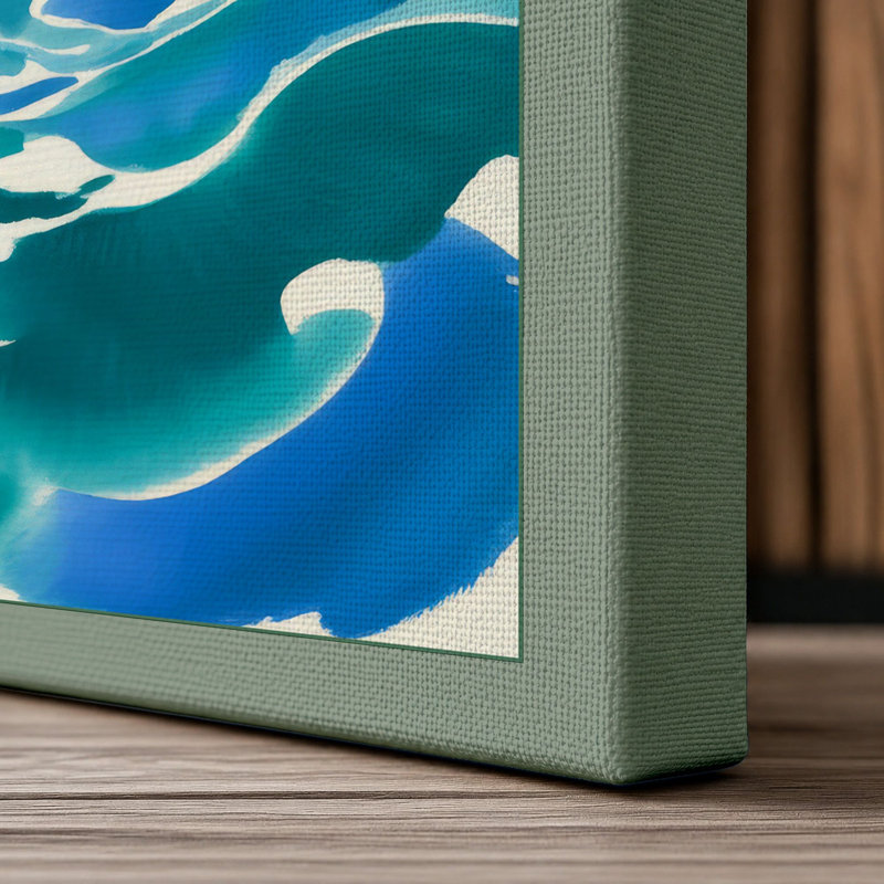 Serenity Coastal - Wrapped Canvas, 36x24 - 91.4 x 61.0 cm, Sage Border