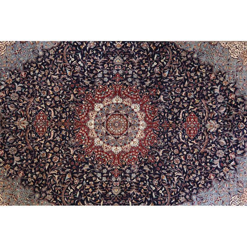Global Rug One-of-a-Kind Hand-Knotted Isfahan 12'1" x 18'4" Wool Area Rug