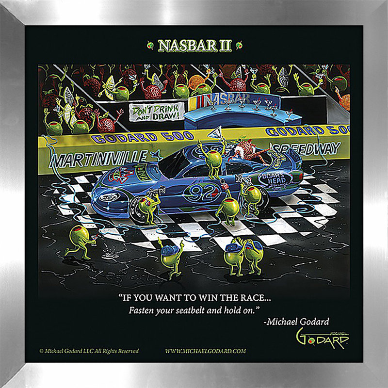 « nasbar 2 » par michael godard, affiche rétro encadrée