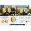 Ensemble de deux panneaux de jardin ronds en PVC de 30 cm (12 pouces) représentant des ballons de plage.