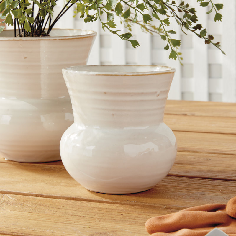Delaney Pot Planter, Cream, 5.5" H x 5.5" W x 5.5" D