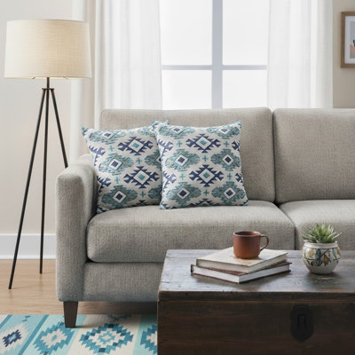 Amaris Farmhouse Geometric 100% Cotton Throw Pillow (Set of 2)