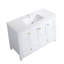 Meuble-lavabo blanc 48 po avec lavabo en céramique - Rangement abondant avec 4 portes à fermeture en douceur et 2 tiroirs en bois massif conçu pour la longévité du bassin Entretien sans effort Propreté Espace tranquille Doux