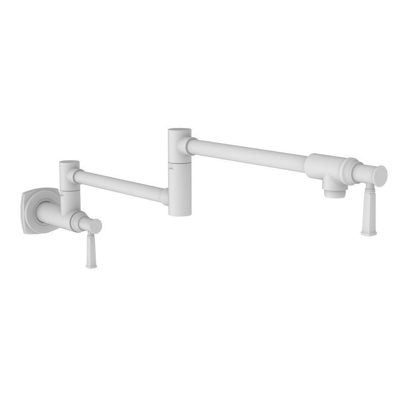 Zemora Wall Mount Pot Filler, Matte White