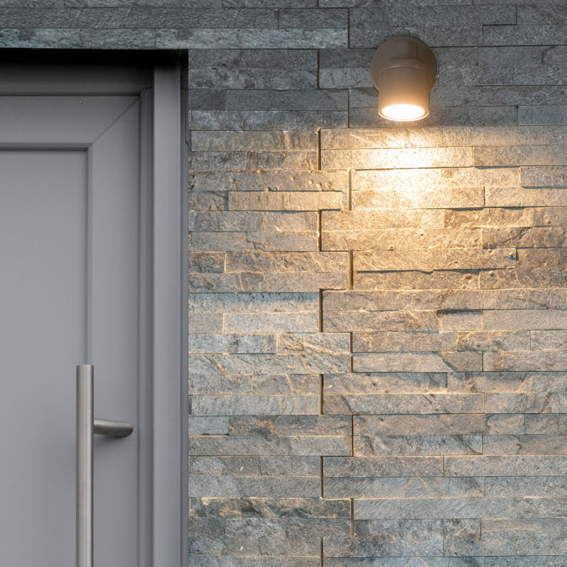 Benton IP44 Adjustable Single Spot Wall Light with LED Bulb, Satin, 6500 (K)