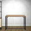 Console Modern Coastal American, en bois naturel et métal noir, L 39 po, idéale pour ajouter de la chaleur aux couloirs
