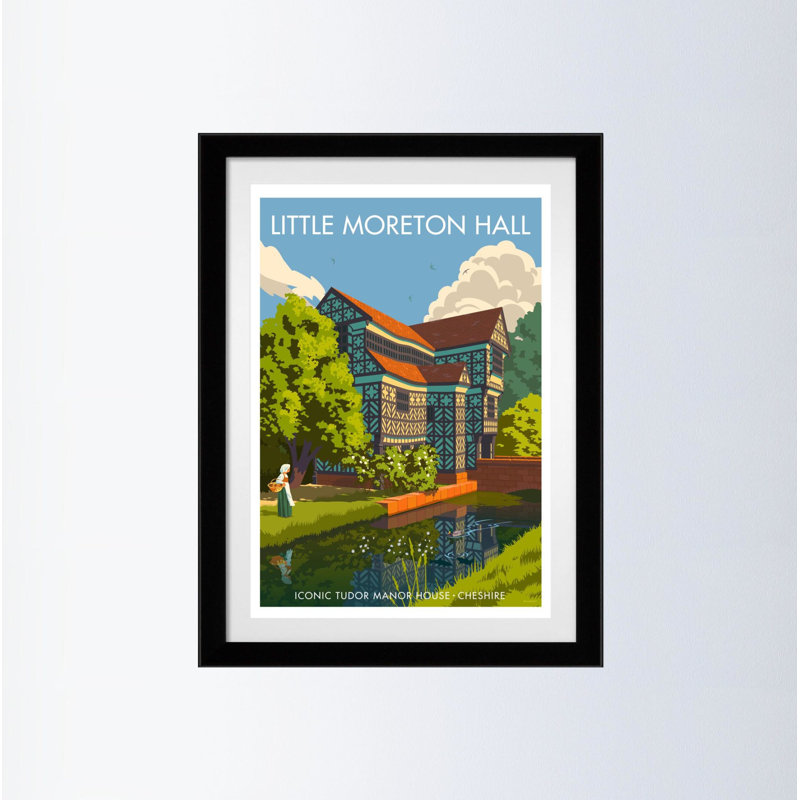 Little Moreton Hall by Stephen Millership - Print, 43.5cm H x 33.5cm W x 2.2cm D, Black