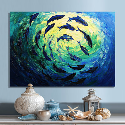 Thon nageant - requin, art mural
