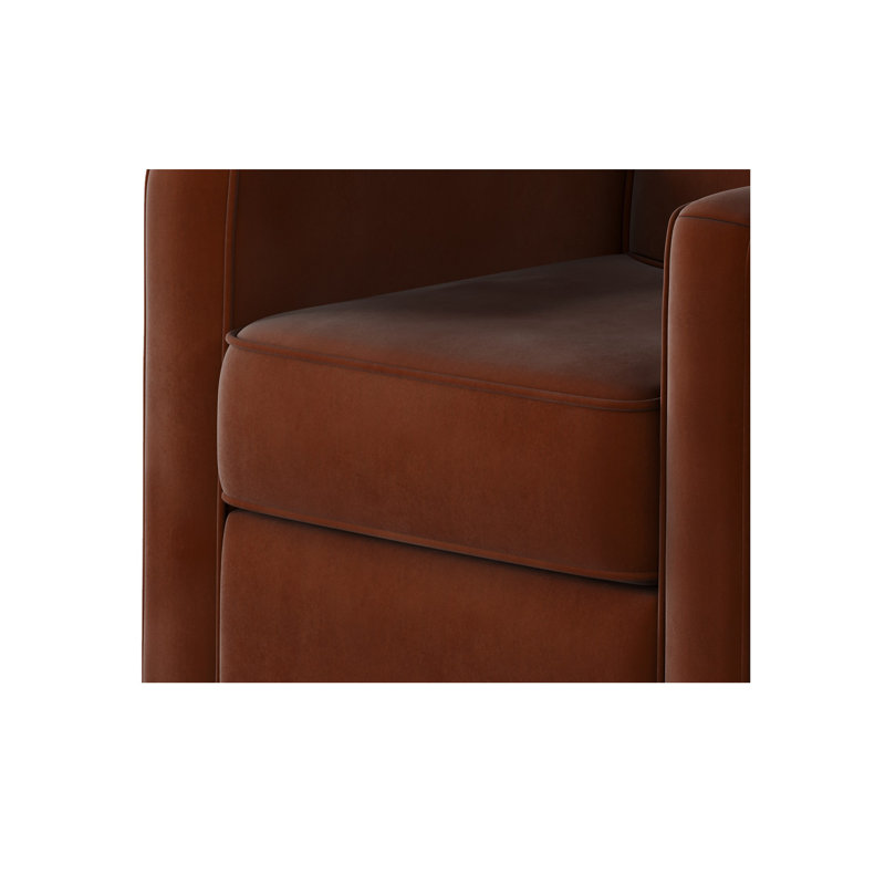 Fauteuil oscillant pivotant Balina Bindi, Bella orange brûlé, H 38 po x l 35 po x P 36 po  