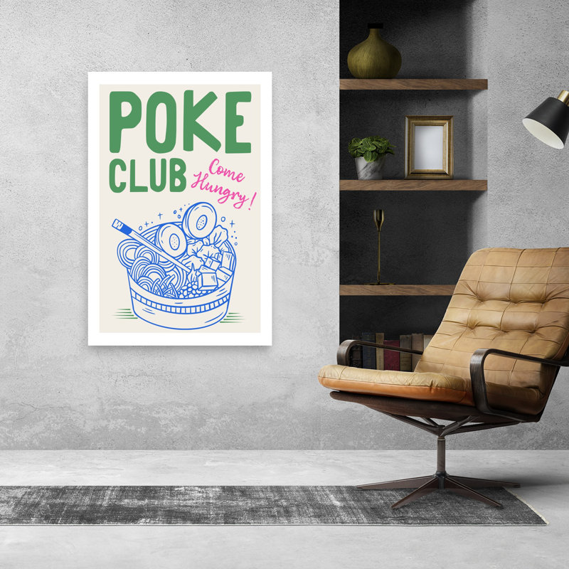 Art mural contemporain Poke Club, 48" H x 32" W