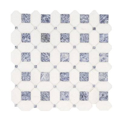 Azula 11.75" x 12.2" Marble Mosaic Tile