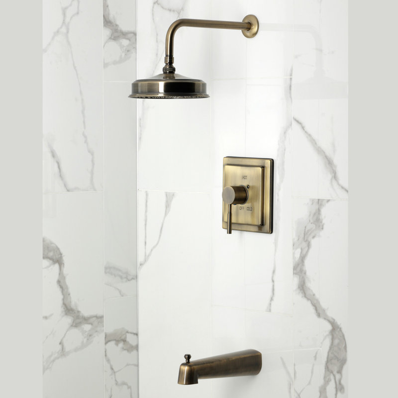 Kingston Brass Concord Single-Handle Pressure Balanced Tub And Shower Faucet, Antique Brass