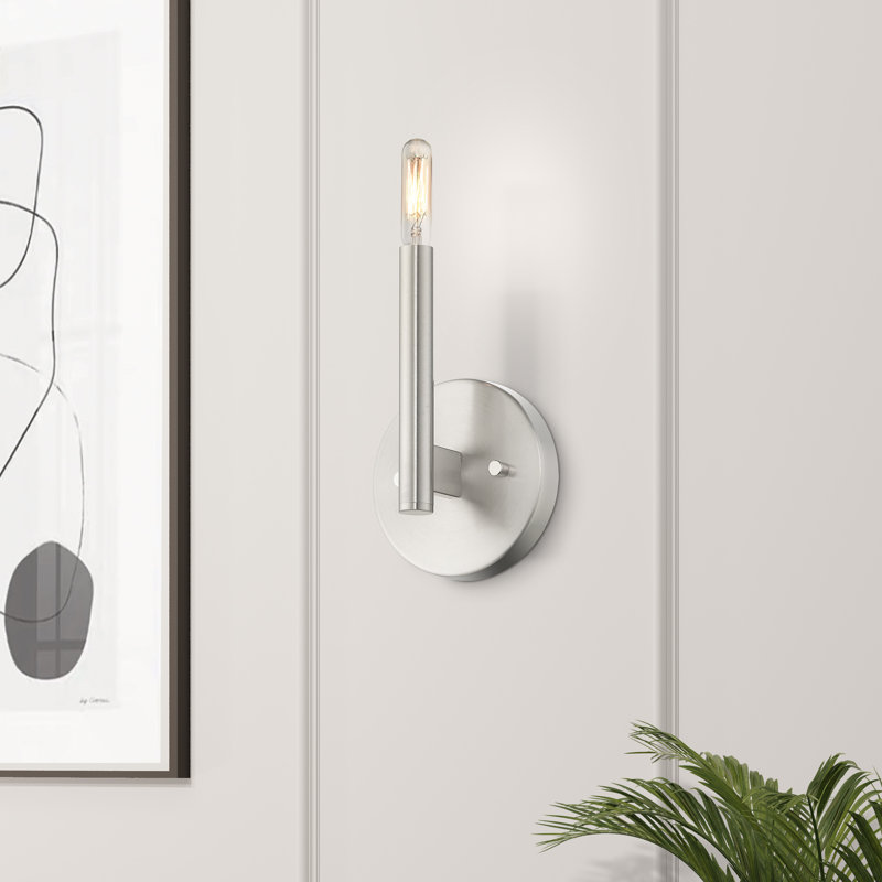 Applique murale en acier Marimar, Nickel brossé