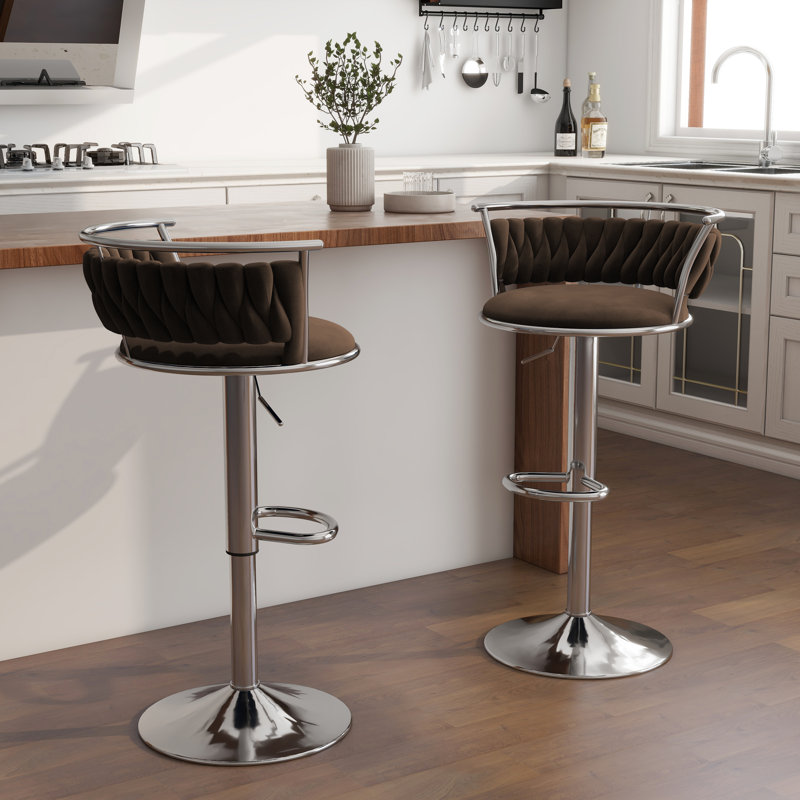 Tabouret de bar Christal, Café, Argent argent