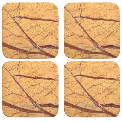Marble Square 4 Piece Coaster Set