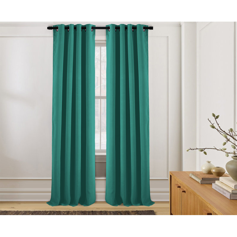 Paire de rideaux occultant avec œillets 54 po x 84 po, Bleu sarcelle, L 54 po x L 84 po