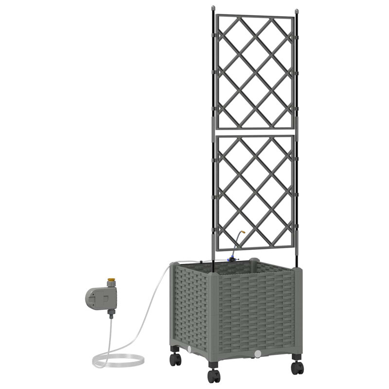 Planter, 148cm H x 40cm W x 40cm D, Light Grey
