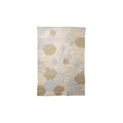 5' X 8' Ivory Brown And Gray Patchwork Hand Woven Area Rug