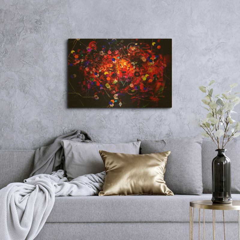 «The Machine» par Valentyn Artemenko, art mural en métal doré, 36 po x 24 po, 36 po x 24 po