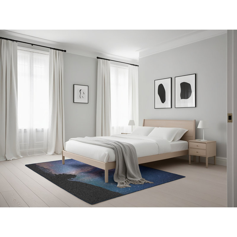 Tapis bleu avec espace 20, Rectangle 5 pi x 7 pi