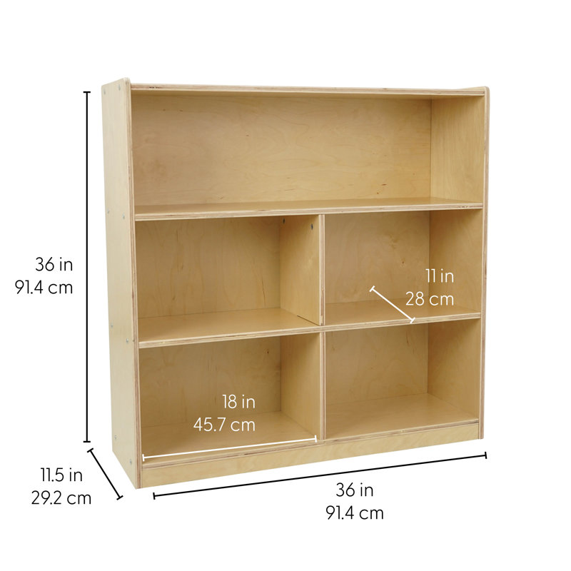 Bibliothèque de luxe divisée à 5 compartiments Birch, 36 po de hauteur