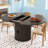 43.3''-63'' Extendable Round Dining Table For 4-6, Modern Farmhouse Expandable Dining Table With Wood Strip Base For Kitchen Living Room-1226410854