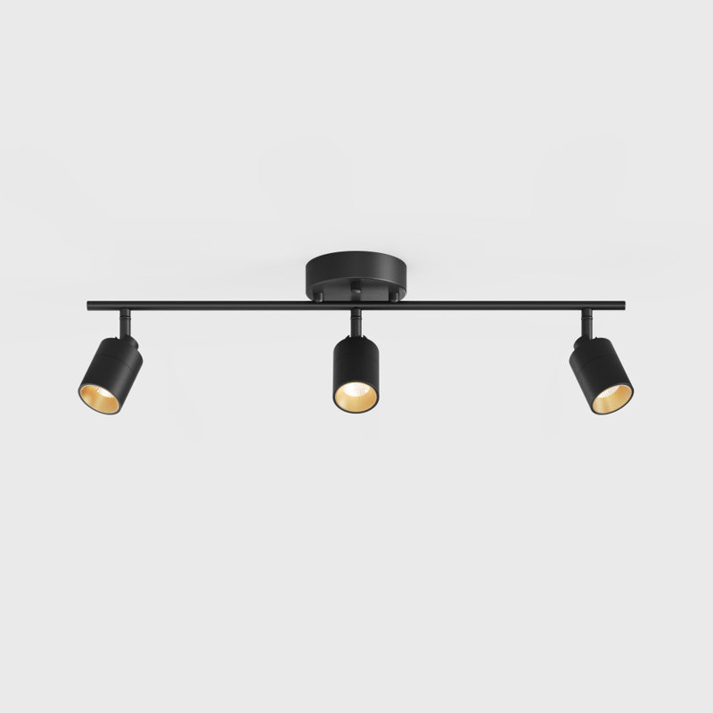 Shura 3-Light Integrated LED Track Light with Rotatable Heads, 2 ft. Fixed Track Lighting Kit, 3000k, 1470 Lumens, Black