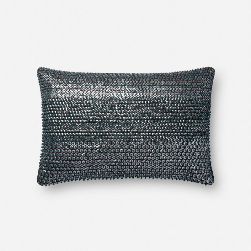 Coussin Liv, Marine / Argent, Pas de bourre