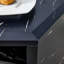 Table basse hexagonale en panneau de fibres à densité moyenne, autocollants caractéristiques en marbre noir, conception à plusieurs trous pour donner plus d'espace de rangement, conception simple et pratique qui la rend idéale pour toutes sortes de décors de style.-1888169423