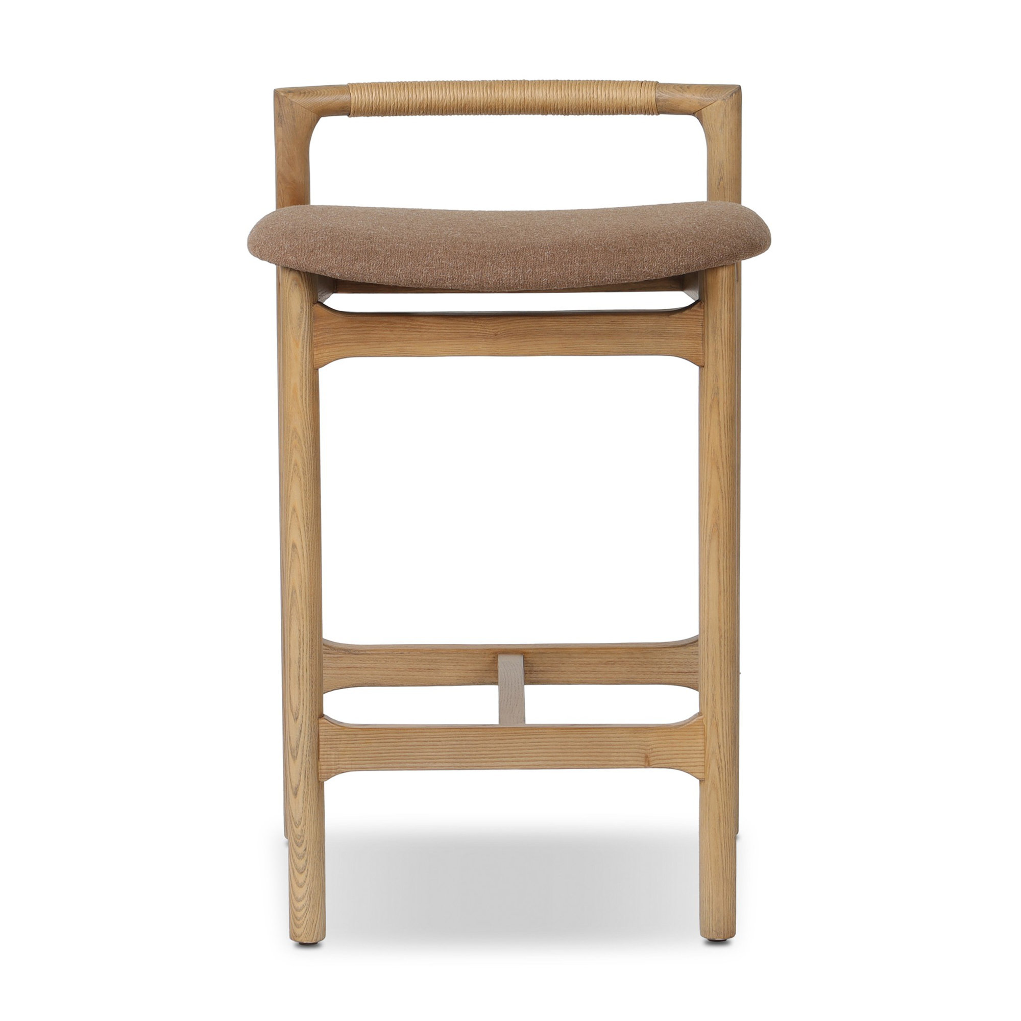 Solene Leather Stool, Antwerp Cafe/Line Blend, Sienna Brown, Counter Stool (26" Seat Height)