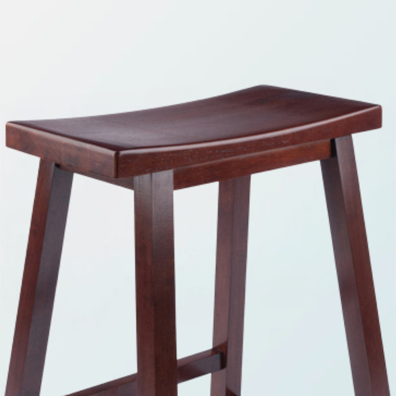 Ilianne High Table with Saddle Seat Counter Stools, Walnut, 3