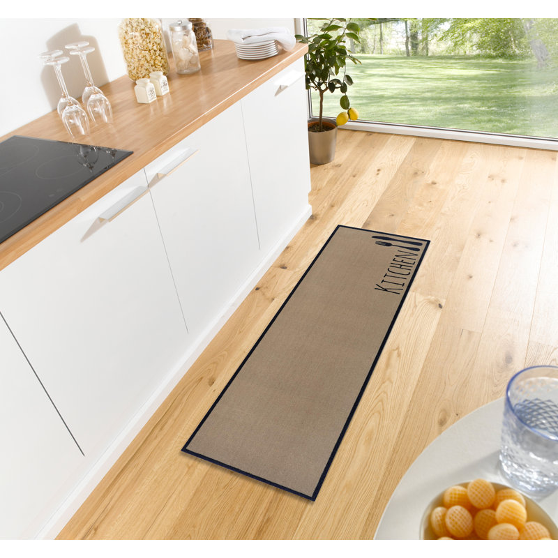 Runner Solid Colour Machine Woven 50 X 150Cm Brown Area Rug