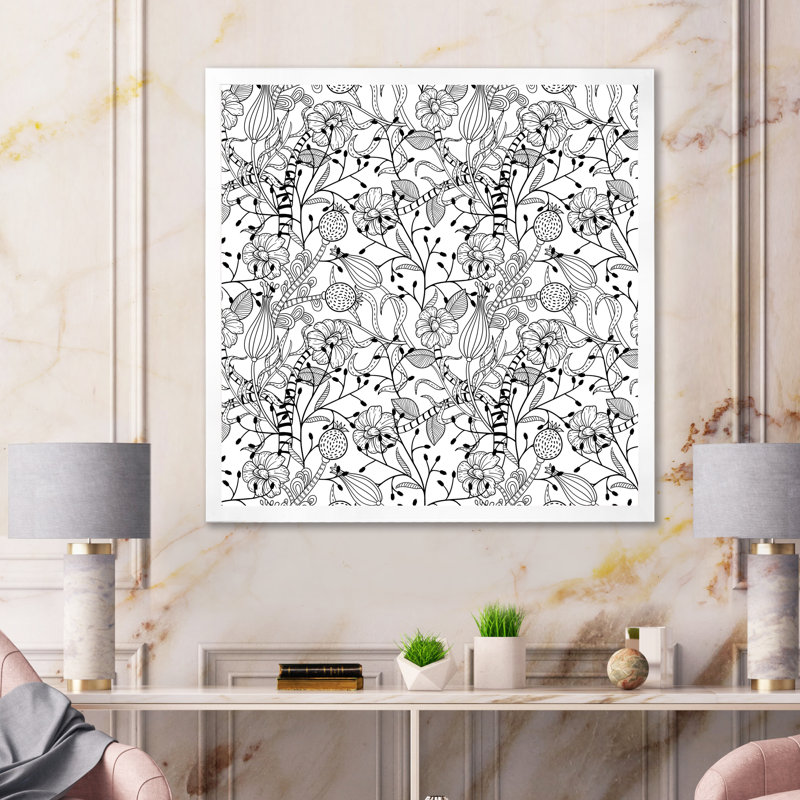 Monochromes organiques formes I - reproduction sur toile, H 36 po x l 36 po x P 1,5 po, Cadre photo blanc