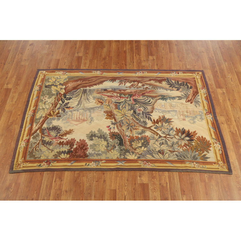 Tapis oriental à motif de tapisseries végétales 4 x 6