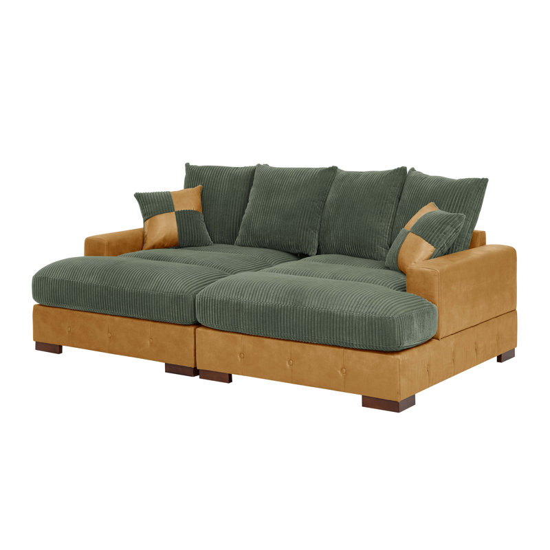 Canapé modulaire Coastal Luxe, Vert / brun clair