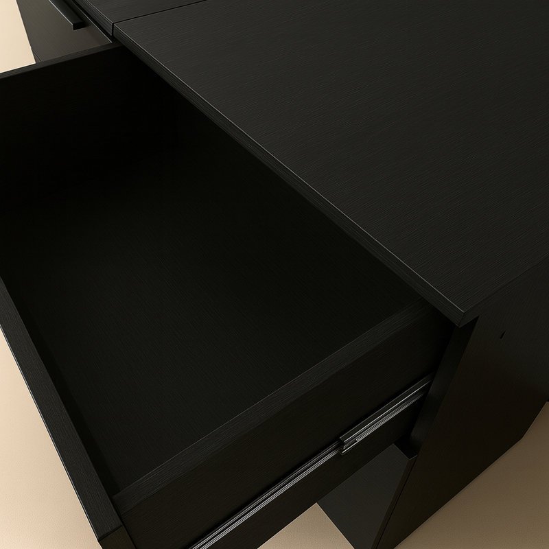 Commode noire à trois tiroirs Morgan