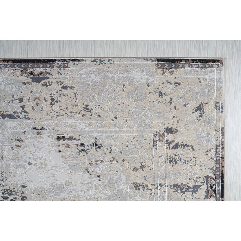 Tapis oriental gris / noir Sohil, Rectangle 5 pi 2 po x 7 pi 6 po