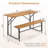  2PCS Table Bench Set for Picnic Table & Loveseat w/Acacia Wood Top Metal Legs