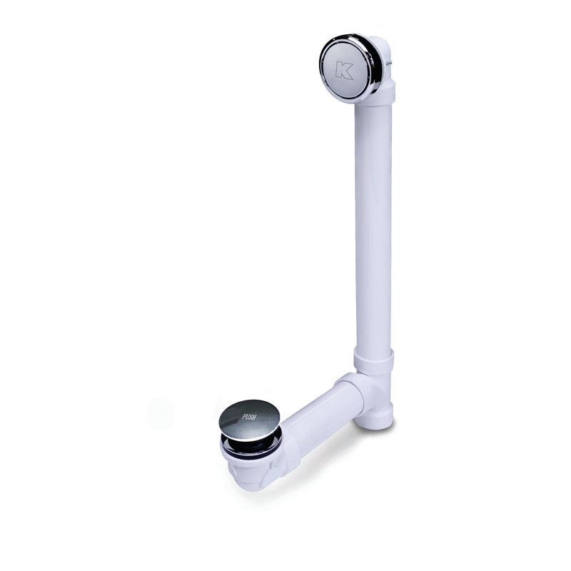 Bonde de baignoire pleine grandeur avec trop-plein, Chrome poli